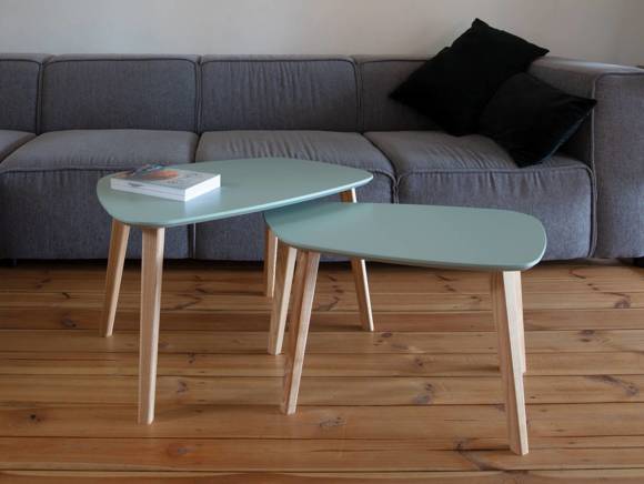 Ragaba Endocarp Coffee Table 80x48x40cm – Sage Green / Ashwood Begrenzt auf 3 Tage