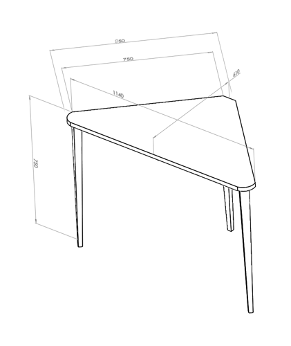 Ragaba NAJA Corner Desk W114 x L85 x H75cm White Legs Dusky Pink Im Verkauf