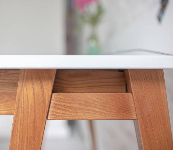 Ragaba LUKA Corner Desk W 115cm x D 85cm / White Oak Left Side Outlet