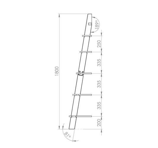 Ragaba ASHME Wooden Ladder Shelf 45x35x180cm Angebote