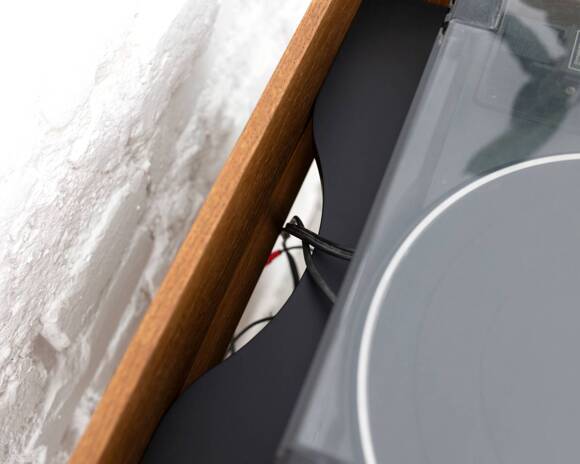 Ragaba RYMO Record Player Cabinet with Drawer W53 x D61cm Oak Black Versandkostenfrei