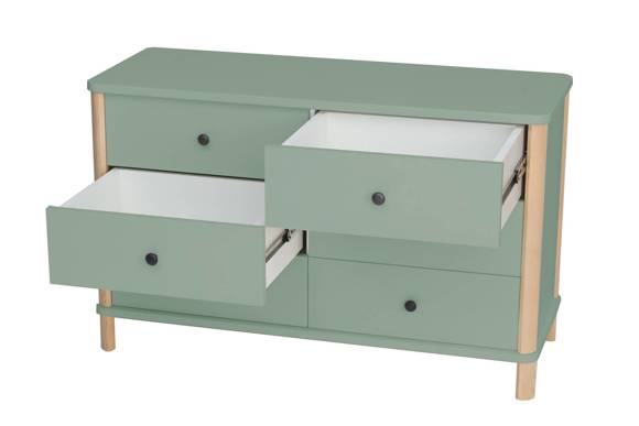 Ragaba ASHME Small Boy 6 Drawer 114cm Double Dresser Sage Green Flash Sale