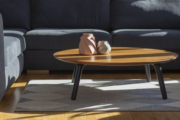 Ragaba Contrast SLICE Coffee Table 100x31cm Round Black Legs Weihnachtsangebot