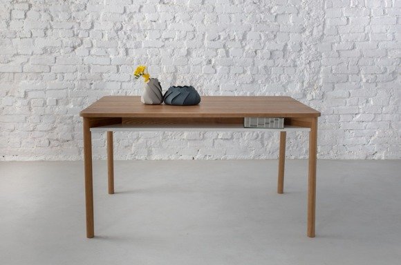 Ragaba ZEEN Dining Table with Shelf 140x90x75cm - Oak