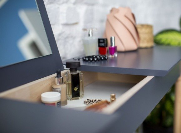 Ragaba MIMO Dressing Table with Mirror - 65x35cm Petrol Blue Valentinstagsangebot