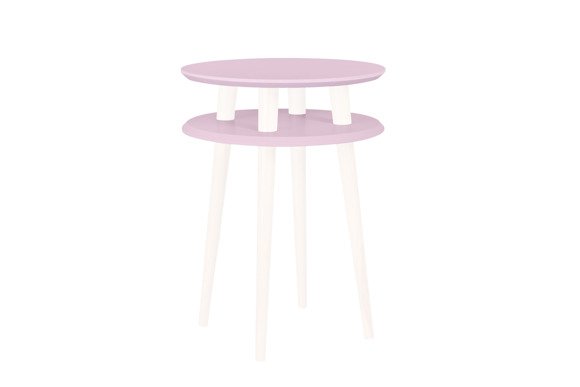 Ragaba UFO Side Table diam. 45cm x height 61cm - Dusky pink/white legs Räumungsverkauf