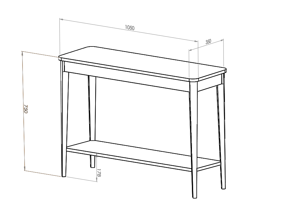 Ragaba ASHME Console Table 105x35cm - Ashwood White Sonderangebote