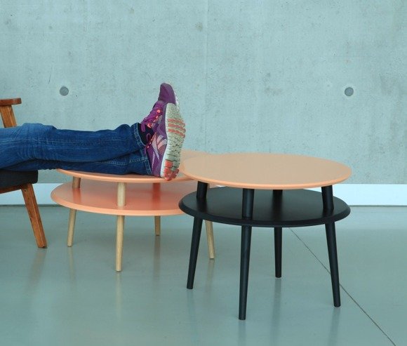 Ragaba UFO Coffee Table diam. 57cm x H 45cm - Graphite/Black Legs Super Sparpreis
