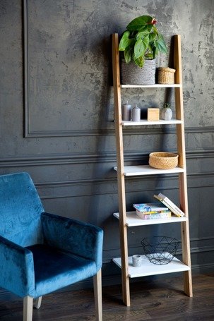 Ragaba ASHME Ladder Shelf 45x35x180cm - White Wochenangebot