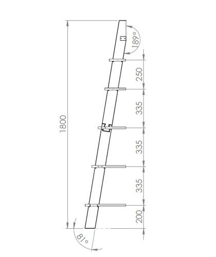 Ragaba ASHME Ladder Shelf 45x35x180cm - White Wochenangebot