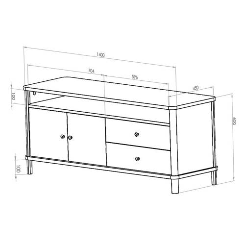 Ragaba ASHME TV Sideboard 140x45x60cm - White Zeitbegrenzte Promotion