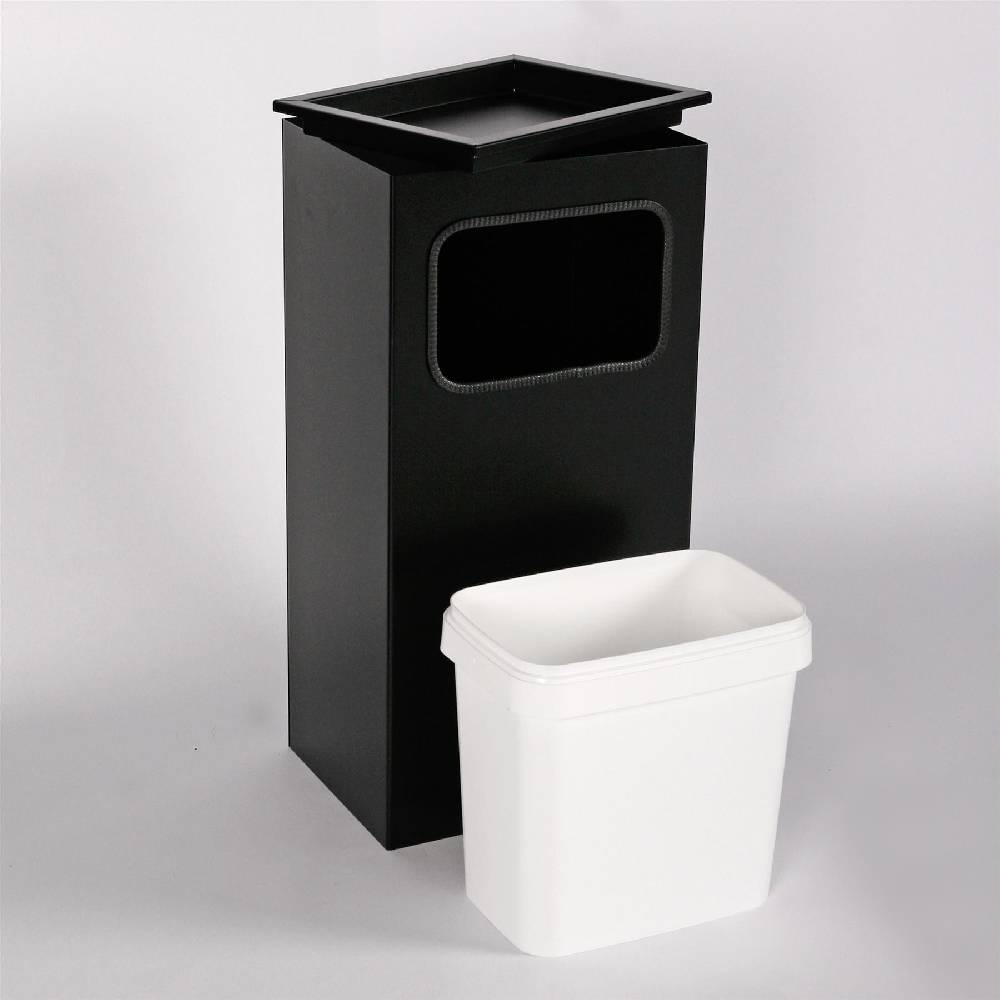 Szagato Aschenbecher mit Mülleimer Classic 62x30x23cm 12 ltr Schwarz inkl. Inneneimer SZAGATO Standascher Aschenbecher Abfalleimer Mülleimer mit Aschenbecher Riesige Ersparnisse