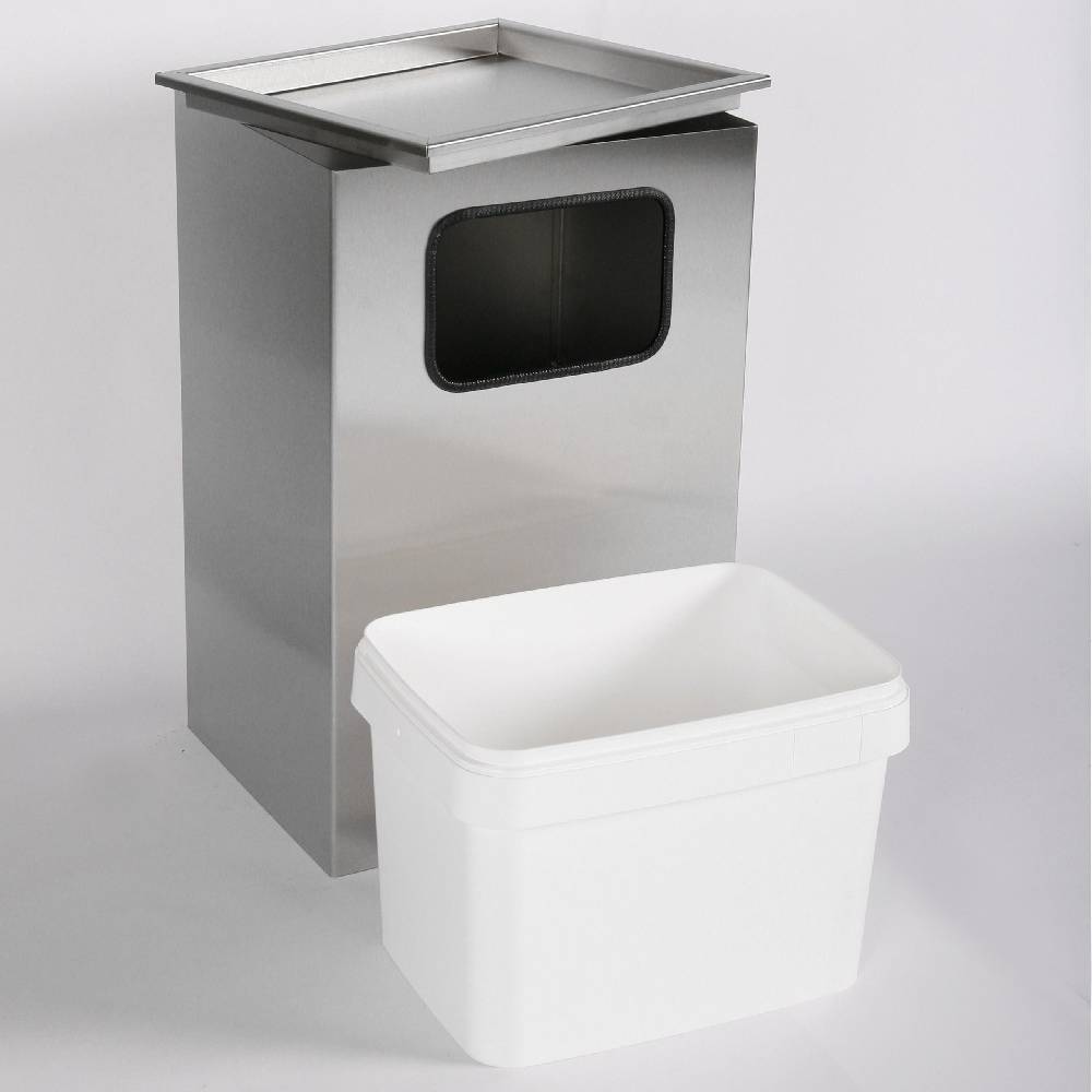 Szagato Aschenbecher mit Mülleimer Classic 62x40x33cm 28 ltr Edelstahl inkl. Inneneimer SZAGATO Standascher Abfalleimer Mülleimer Aschenbecher Abfallsammler VIP-Rabatte