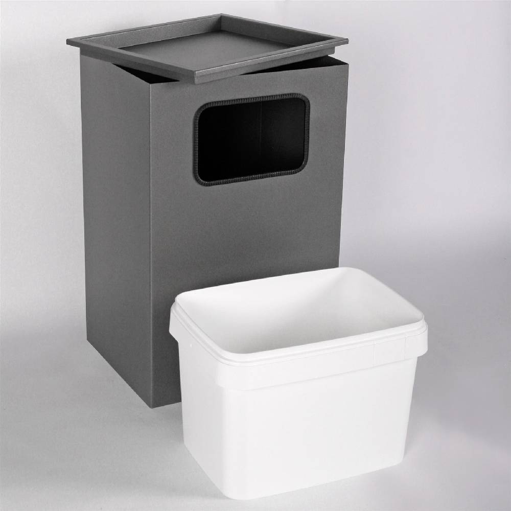 Szagato Aschenbecher mit Mülleimer Classic 62x40x33cm 28 ltr. grau inkl. Inneneimer SZAGATO Standascher Aschenbecher Abfalleimer Mülleimer mit Aschenbecher Begrenzte Freigabe