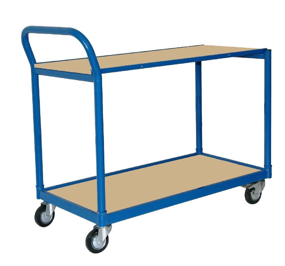 Szagato 250 kg PROFI Schiebebügelwagen 100x50cm blau 2 Böden 100x50cm blau SZAGATO Plattformwagen Tischwagen Schiebebügelwagen Rollwagen Rollregal Professional Riesige Rabatte