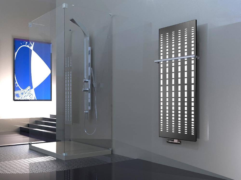Szagato BADHEIZKÖRPER Design broken Mirror 2 120x47cm 799 Watt Edelstahl matt (+1 Halter 15mm) SZAGATO Designheizkörper mit Mittelanschluss Handtuchwärmer Online Outlet