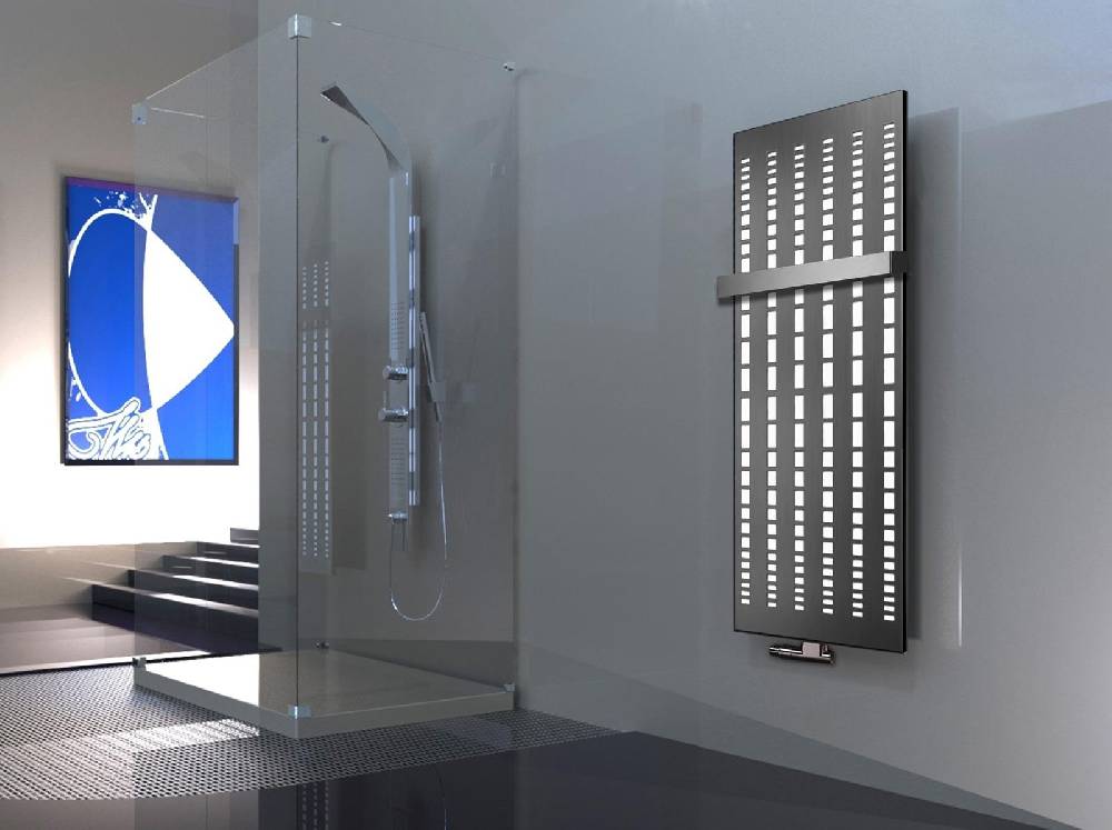 Szagato BADHEIZKÖRPER Design broken Mirror 2 120x47cm 799 Watt Edelstahl matt (+1 Halter 50mm) SZAGATO Designheizkörper mit Mittelanschluss Handtuchwärmer Zeitlich begrenztes Angebot