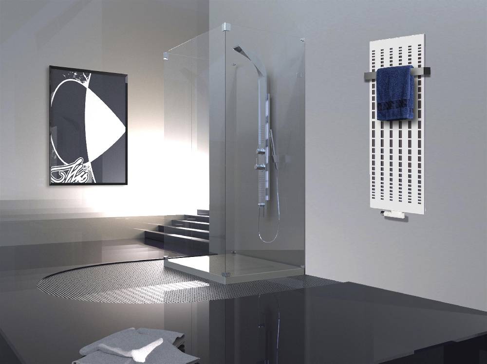 Szagato BADHEIZKÖRPER Design broken Mirror 2 120x47cm 799 Watt weiß +1 Halter 50mm SZAGATO Designheizkörper Handtuchheizkörper Mittelanschluss Handtuchwärmer Kauf eins, bekomm eins gratis