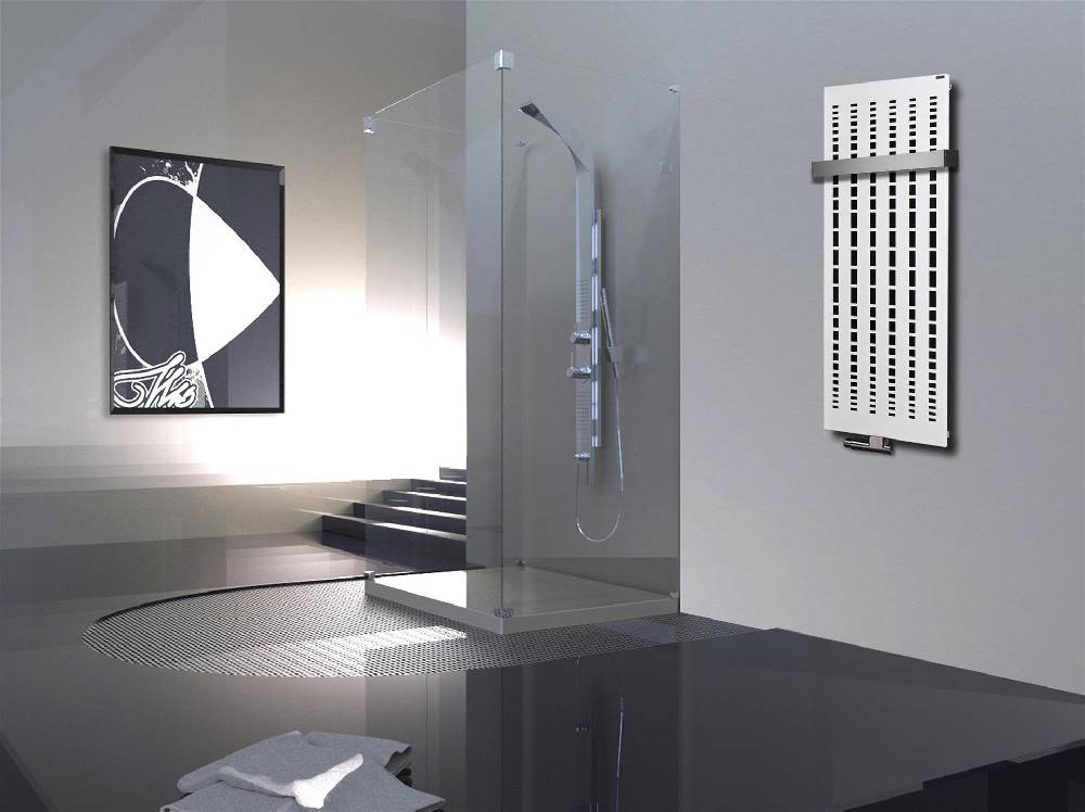 Szagato BADHEIZKÖRPER Design broken Mirror 2 120x47cm 799 Watt weiß +1 Halter 50mm SZAGATO Designheizkörper Handtuchheizkörper Mittelanschluss Handtuchwärmer Kauf eins, bekomm eins gratis