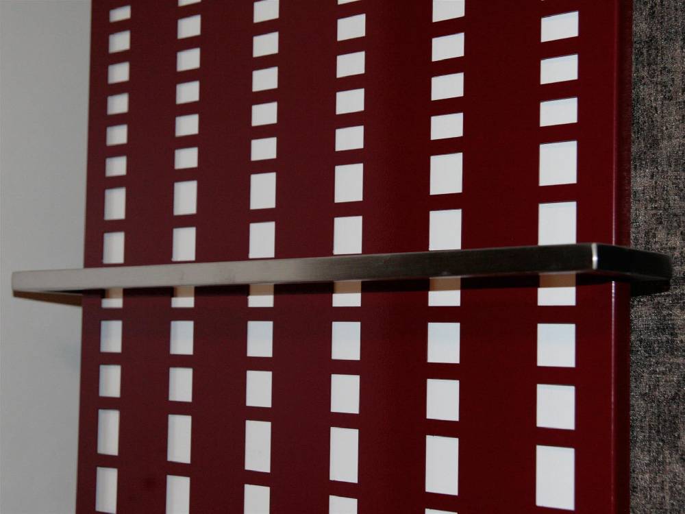 Szagato BADHEIZKÖRPER Design broken Mirror 2 120x47cm 799Watt rot (+1 Halter 15mm) SZAGATO Designheizkörper Handtuchheizkörper Mittelanschluss Handtuchwärmer Sonderangebote