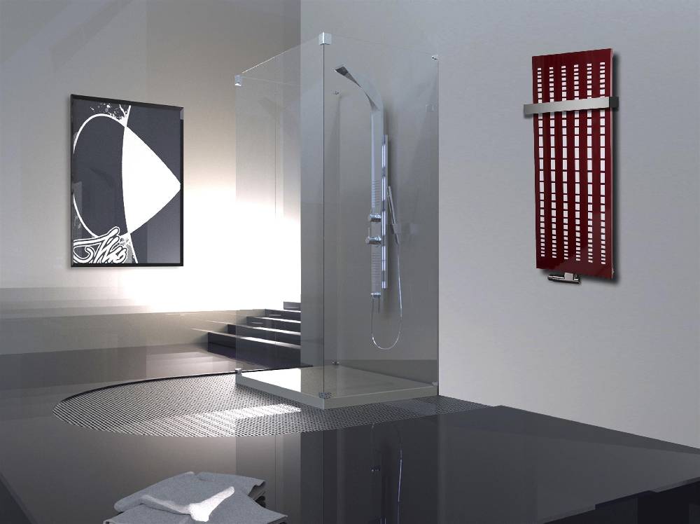 Szagato BADHEIZKÖRPER Design broken Mirror 2 120x47cm 799Watt rot (+1 Halter 50mm) SZAGATO Designheizkörper Handtuchheizkörper Mittelanschluss Handtuchwärmer Riesige Ersparnisse