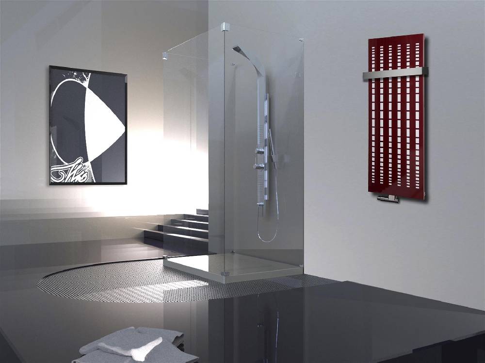 Szagato BADHEIZKÖRPER Design broken Mirror 2 120x47cm 799Watt rot (+1 Halter 50mm) SZAGATO Designheizkörper Handtuchheizkörper Mittelanschluss Handtuchwärmer Riesige Ersparnisse