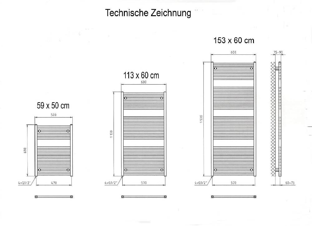 Szagato BADHEIZKÖRPER Design Berlin 2 113 x 60cm 791 Watt Edelstahloptik SZAGATO Handtuchheizkörper mit Seitenanschluss Handtuchwärmer mit Seitenanschluss Bis zu 65% Rabatt