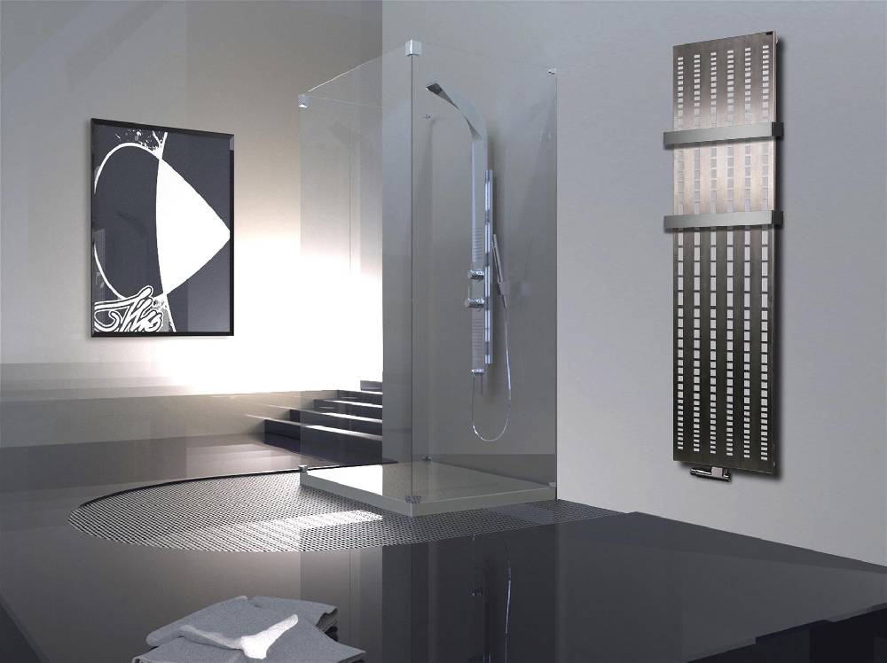 Szagato BADHEIZKÖRPER Design broken Mirror 3 180x47cm 1118 Watt Edelstahl matt (+2 Halter 50mm) SZAGATO Designheizkörper mit Mittelanschluss Handtuchwärmer Rabatte dieses Monats
