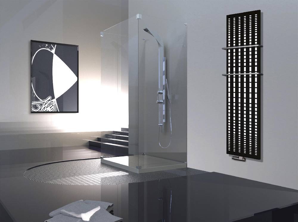 Szagato BADHEIZKÖRPER Design broken Mirror 3 180x47cm 1118 Watt schwarz (+2 Halter 15mm) SZAGATO Designheizkörper Handtuchheizkörper mit Mittelanschluss Angebote