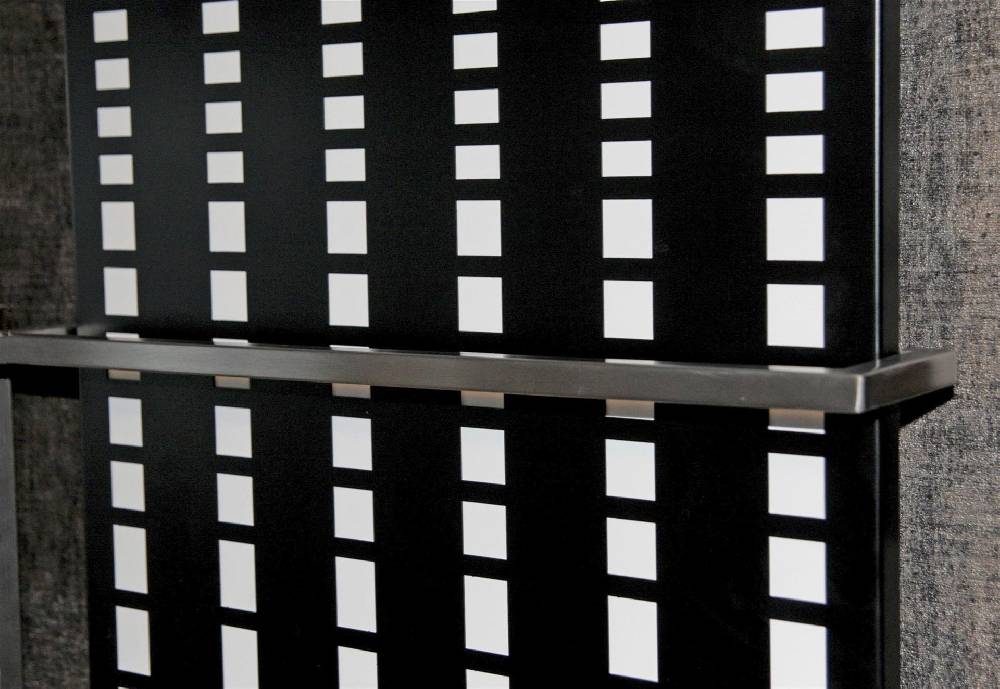 Szagato BADHEIZKÖRPER Design broken Mirror 3 180x47cm 1118Watt schwarz (+1 Halter 15mm) SZAGATO Designheizkörper Mittelanschluss Handtuchwärmer Fabrik Onlineshop