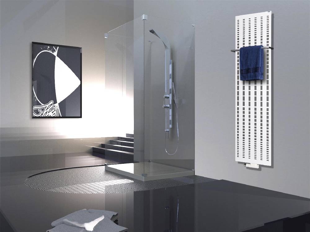 Szagato BADHEIZKÖRPER Design broken Mirror 3 180x47cm 1118Watt weiß +1 Halter 15mm SZAGATO Designheizkörper Handtuchheizkörper Mittelanschluss Handtuchwärmer Fabrikpreis