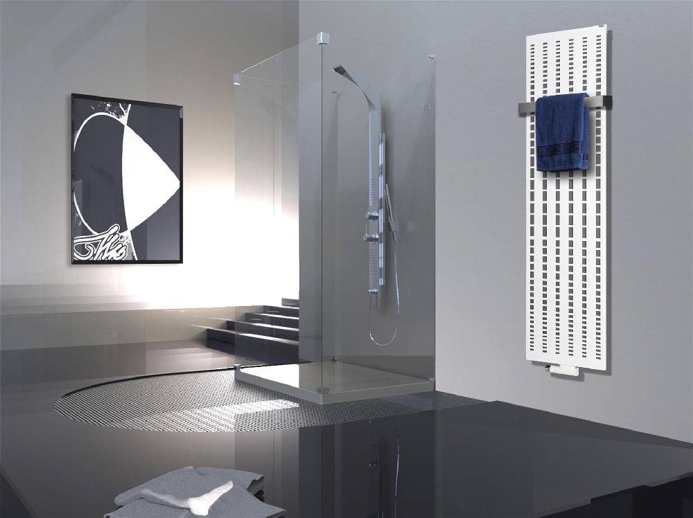 Szagato BADHEIZKÖRPER Design broken Mirror 3 180x47cm 1118Watt weiß +1 Halter 50mm SZAGATO Designheizkörper Handtuchheizkörper Mittelanschluss Handtuchwärmer Sonderangebot