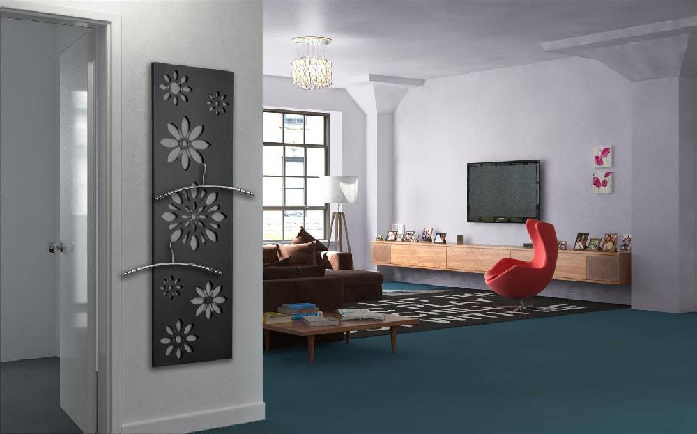 Szagato BADHEIZKÖRPER Design Flower 2 120x47cm 1118 Watt anthrazit moonstone SZAGATO Designheizkörper Handtuchheizkörper mit Mittelanschluss Handtuchwärmer Cyber Monday
