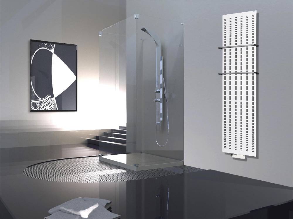 Szagato BADHEIZKÖRPER Design broken Mirror 3 180x47cm 1118Watt weiß +2 Halter 15mm SZAGATO Designheizkörper Handtuchheizkörper Mittelanschluss Handtuchwärmer Exklusive Angebote