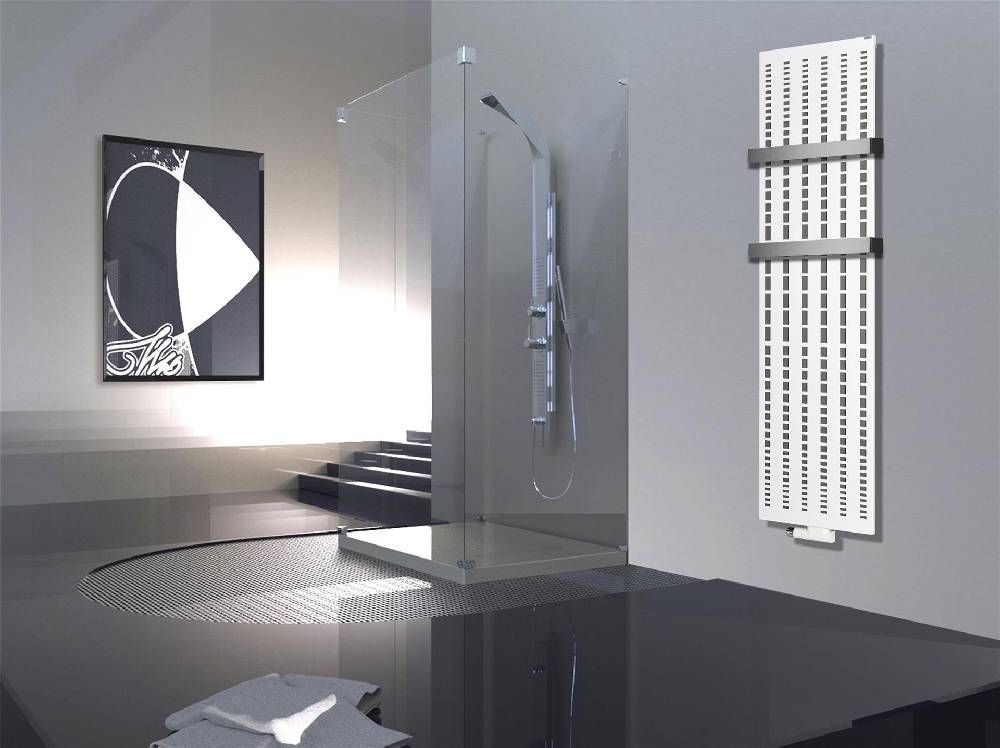 Szagato BADHEIZKÖRPER Design broken Mirror 3 180x47cm 1118Watt weiß +2 Halter 50mm SZAGATO Designheizkörper Handtuchheizkörper Mittelanschluss Handtuchwärmer Blitzangebot