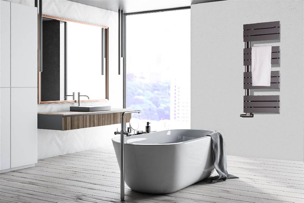 Szagato BADHEIZKÖRPER Design Chicago 1 115x50cm 525 Watt anthrazit - moonstone SZAGATO Designheizkörper Handtuchheizkörper mit Mittelanschluss Handtuchwärmer Große Rabatte