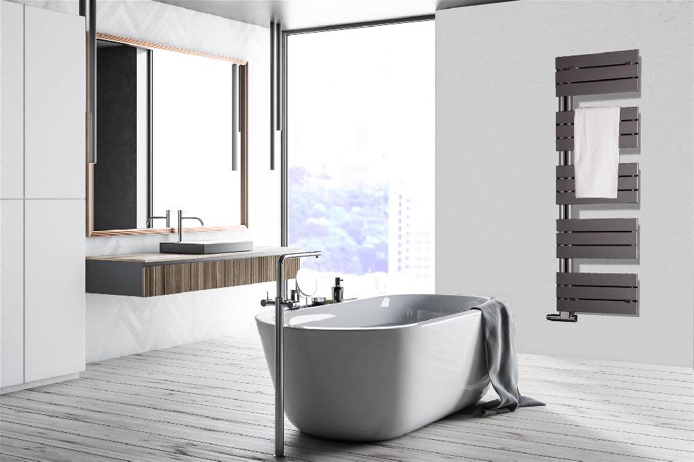 Szagato BADHEIZKÖRPER Design Chicago 2 145x50cm 640 Watt anthrazit - moonstone SZAGATO Designheizkörper Handtuchheizkörper mit Mittelanschluss Handtuchwärmer Bestseller