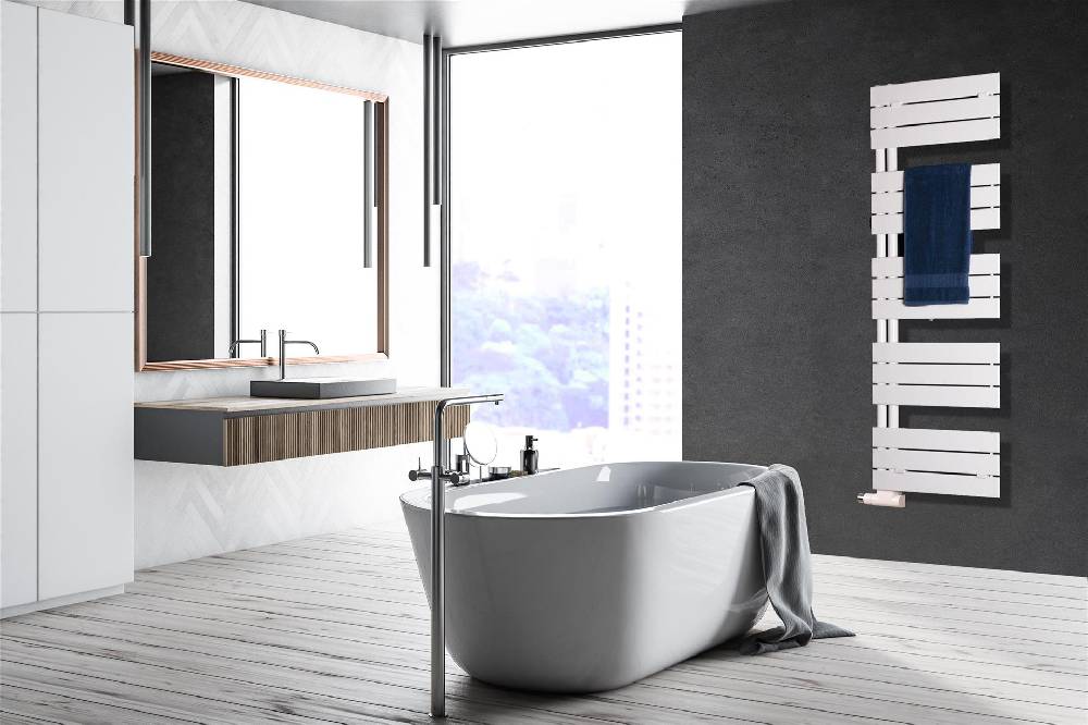 Szagato BADHEIZKÖRPER Design Chicago 2 145x50cm 640 Watt weiß SZAGATO Designheizkörper Handtuchheizkörper mit Mittelanschluss Handtuchwärmer Saisonale Angebote