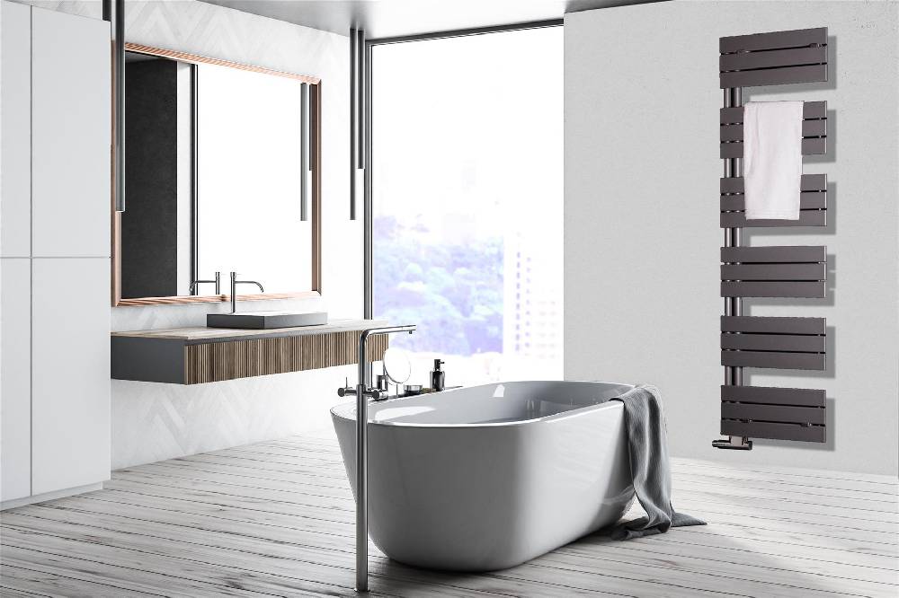 Szagato BADHEIZKÖRPER Design Chicago 3 175x50cm 740 Watt anthrzit - moonstone SZAGATO Designheizkörper Handtuchheizkörper mit Mittelanschluss Handtuchwärmer Räumungsverkauf