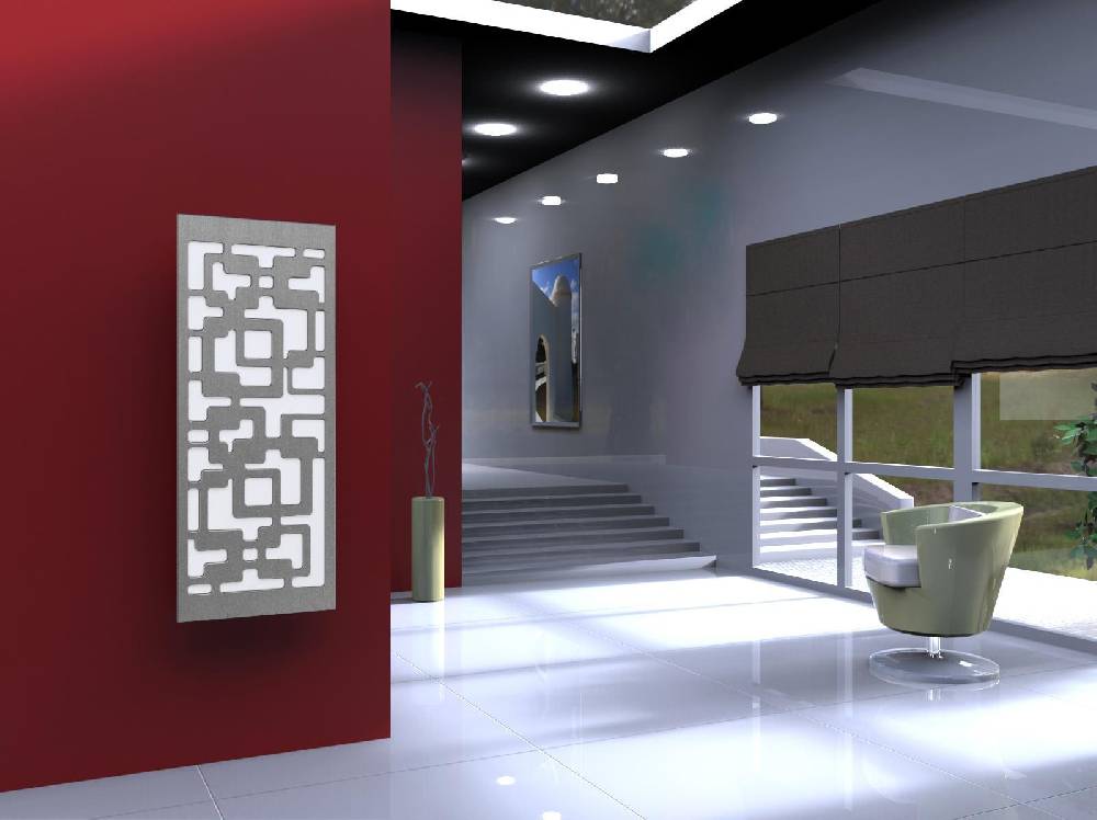 Szagato BADHEIZKÖRPER Design Downtown 2 120x47cm 799 Watt Edelstahl matt (+1 Halter 15mm) SZAGATO Bad Wohnraum-Heizkörper (Mittelanschluss) VIP-Rabatte