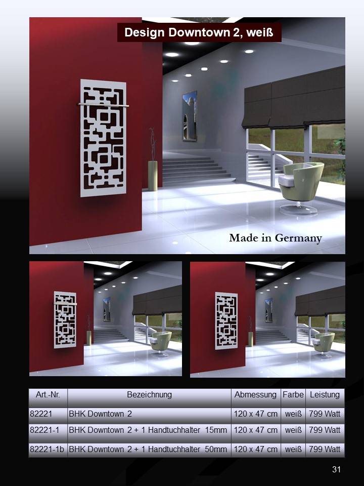 Szagato BADHEIZKÖRPER Design Downtown 2 120x47cm 799 Watt weiß SZAGATO Designheizkörper Handtuchheizkörper mit Mittelanschluss Handtuchwärmer Wochenangebot