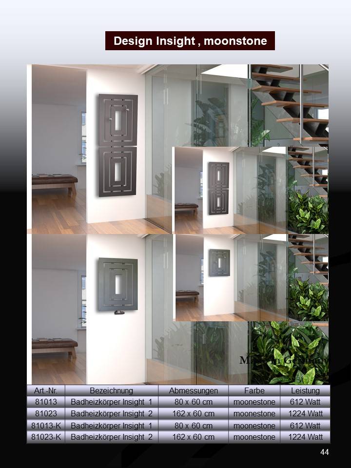 Szagato BADHEIZKÖRPER Design Insight 1 80x60cm 612 Watt anthrazit moonstone SZAGATO Designheizkörper Handtuchheizkörper mit Mittelanschluss Handtuchwärmer Begrenzt auf 3 Tage