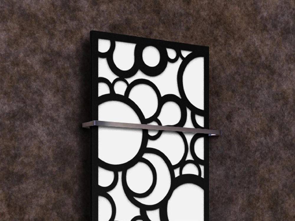Szagato BADHEIZKÖRPER Design Kreta 2 120x47cm 799 Watt weiß schwarz +1 Halter 15mm SZAGATO Designheizkörper Handtuchheizkörper Mittelanschluss Handtuchwärmer Auslauf