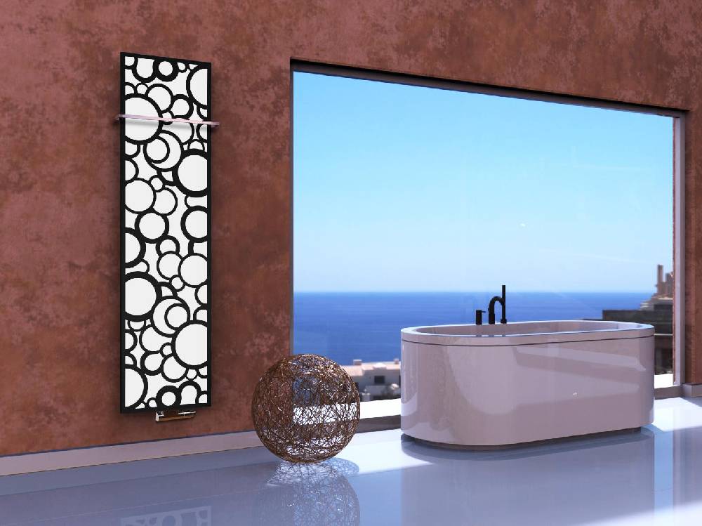 Szagato BADHEIZKÖRPER Design Kreta 3 180x47cm 1118 Watt schwarz +1 Halter 15mm SZAGATO Designheizkörper Handtuchheizkörper mit Mittelanschluss Handtuchwärmer Versandkostenfrei