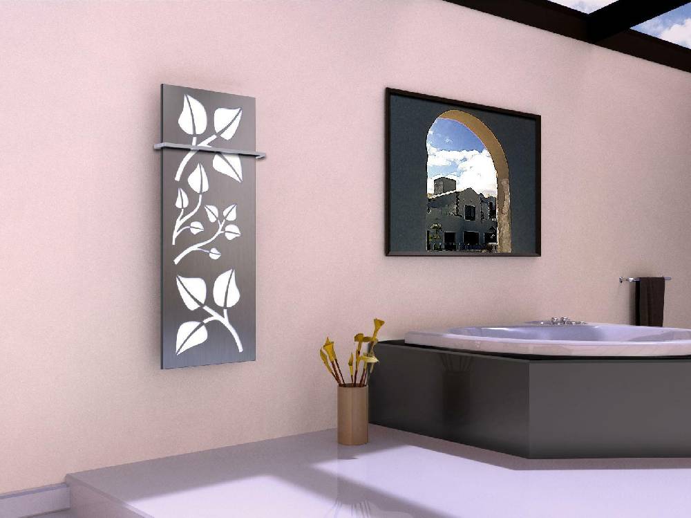 Szagato BADHEIZKÖRPER Design Leaves 2 120x47cm 799 Watt Edelstahl matt (+1 Halter 15mm) SZAGATO Designheizkörper Handtuchheizkörper mit Mittelanschluss Lagerräumung