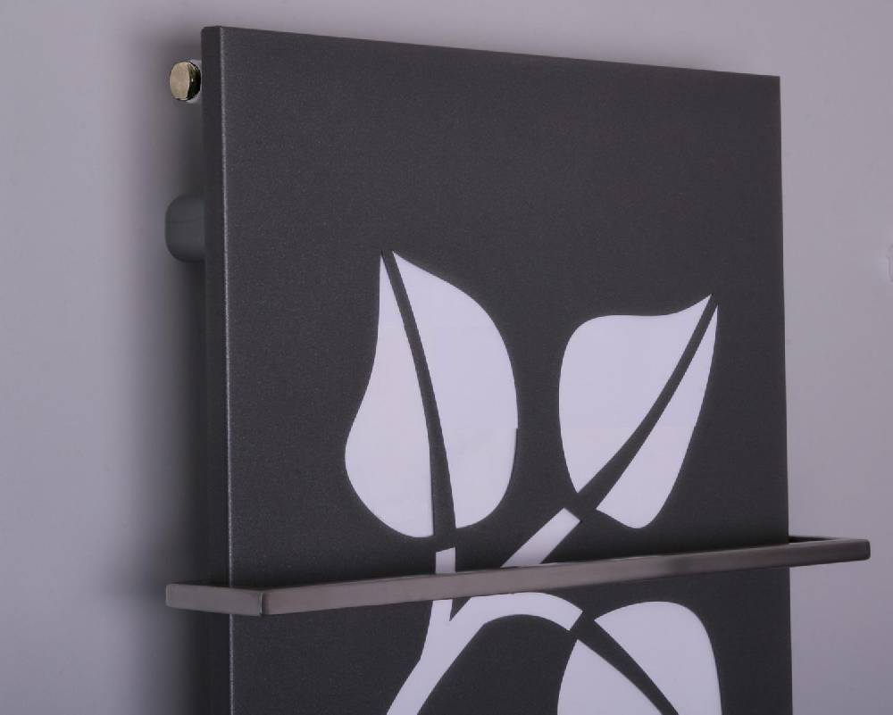 Szagato BADHEIZKÖRPER Design Leaves 3 180x47cm 1118 Watt anthrazit - moonstone (+2 Halter 15mm) SZAGATO Designheizkörper mit Mittelanschluss Handtuchwärmer Große Rabatte