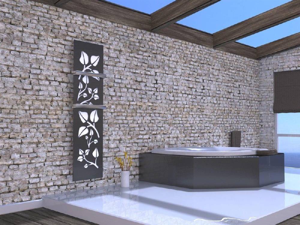 Szagato BADHEIZKÖRPER Design Leaves 3 180x47cm 1118 Watt anthrazit - moonstone (+2 Halter 50mm) SZAGATO Designheizkörper mit Mittelanschluss Handtuchwärmer Neuheiten