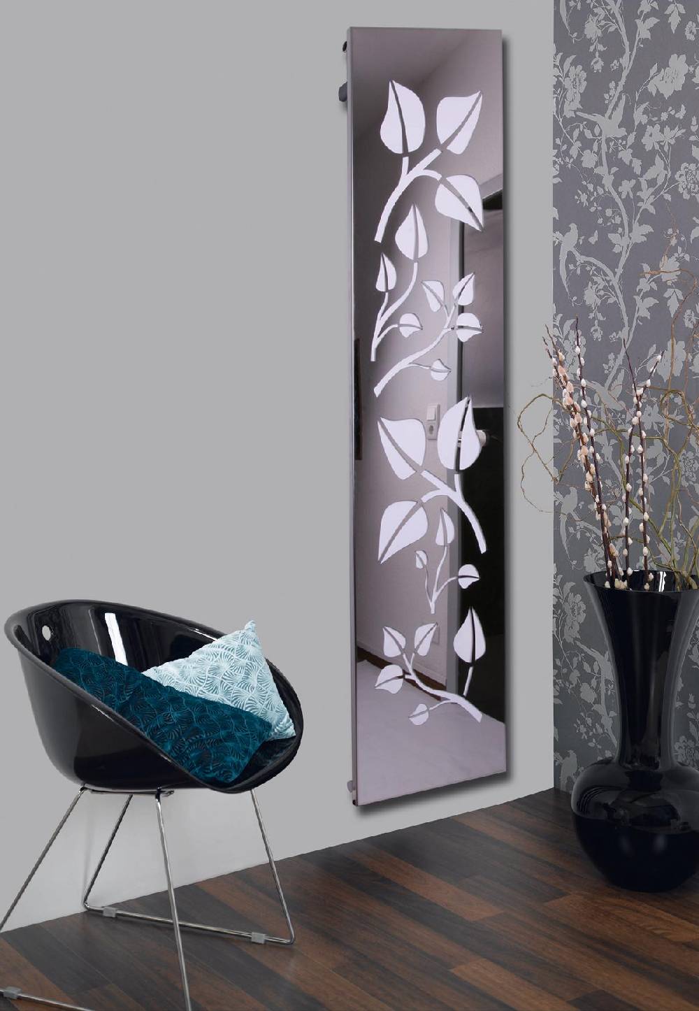 Szagato BADHEIZKÖRPER Design Leaves 3 180x47cm 1118 Watt Edelstahl Hochglanz SZAGATO Designheizkörper Handtuchheizkörper mit Mittelanschluss Handtuchwärmer Super Sparpreis