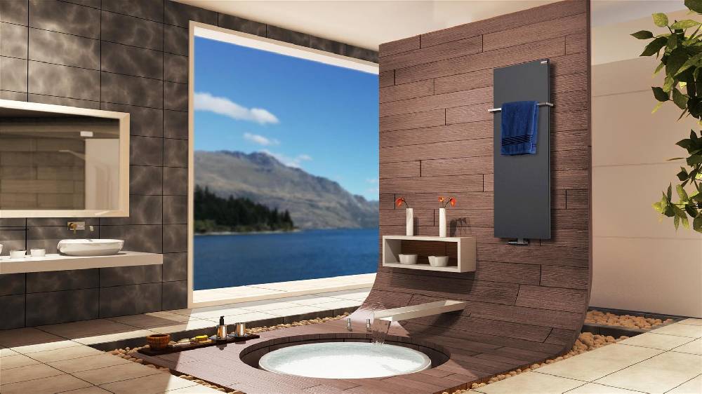Szagato BADHEIZKÖRPER Design Mirror Steel 2 120x47cm 799 Watt anthrazit (+1 Halter 15mm) SZAGATO Handtuchheizkörper mit Mittelanschluss Handtuchwärmer zollfrei