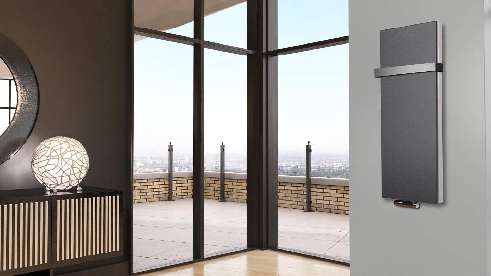 Szagato BADHEIZKÖRPER Design Mirror Steel 5 120x47cm 1458 Watt anthrazit - moonstone (+1 Halter 50mm) SZAGATO Designheizkörper Mittelanschluss Handtuchwärmer Blitzangebot